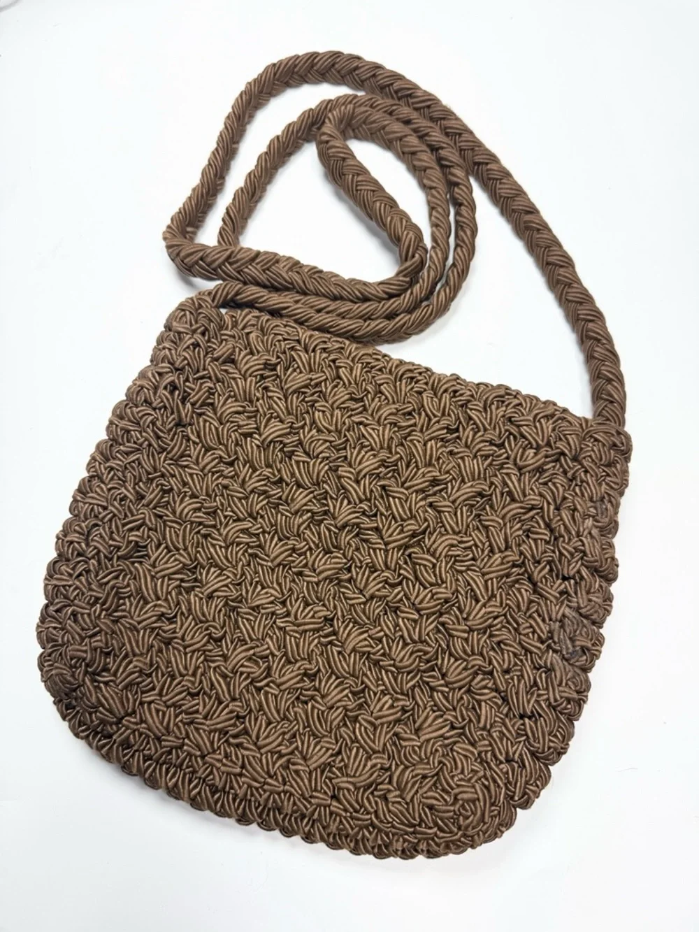 Carrie Forbes Crochet Crossbody Magnetic Close Vintage Woven Bag